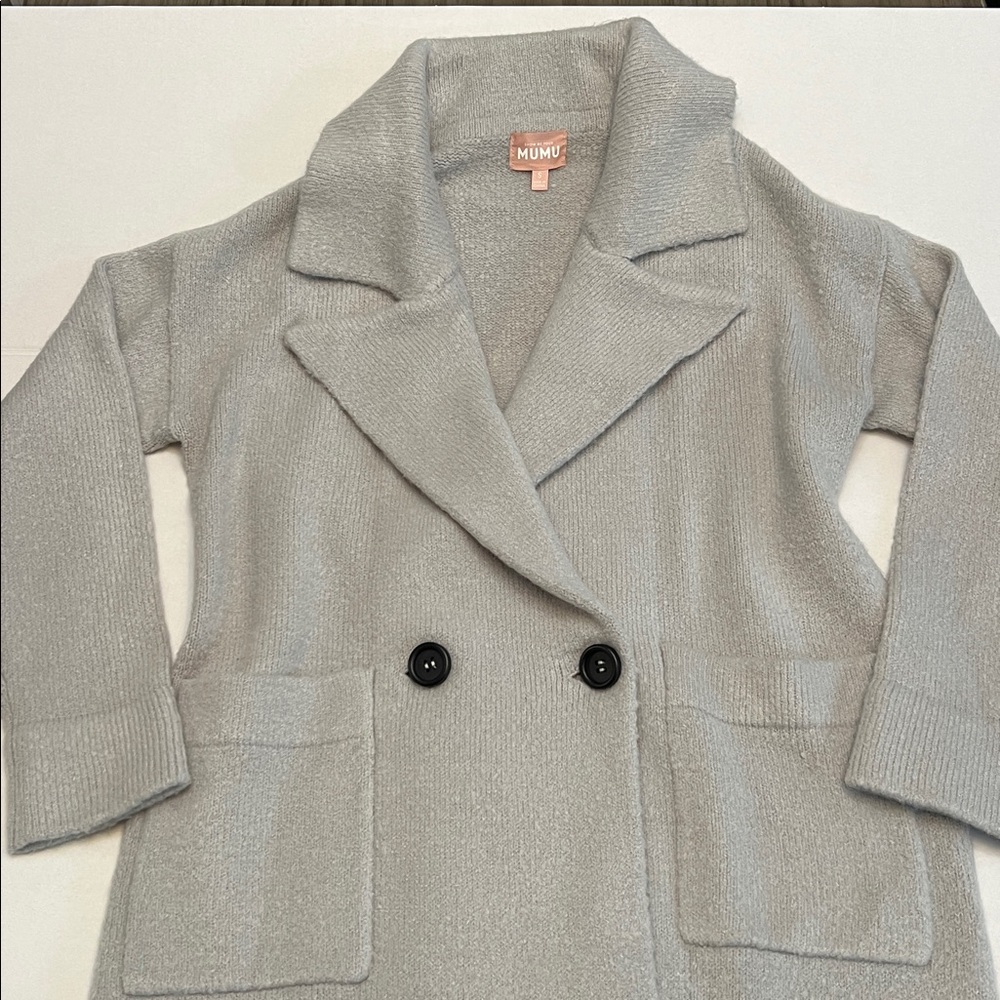 SHOW ME YOUR MUMU SWEATER JACKET GRAY KNIT CARDIGAN COAT SIZE SMALL - Picture 9 of 17